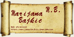 Marijana Bajkić vizit kartica